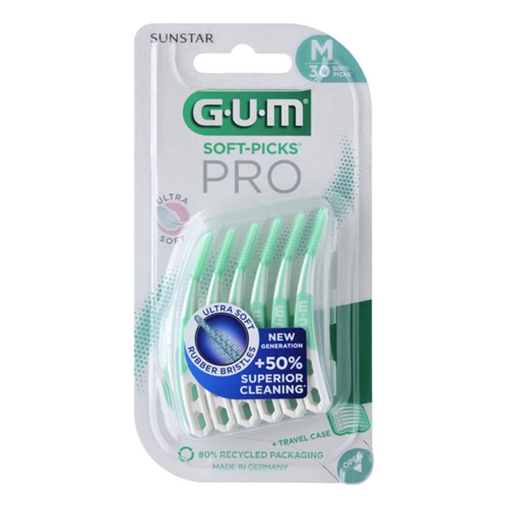 gum scovolini interdentali gum soft pick pro medium 30 pezzi per una pulizia efficace e delicata tra i denti - foto 1