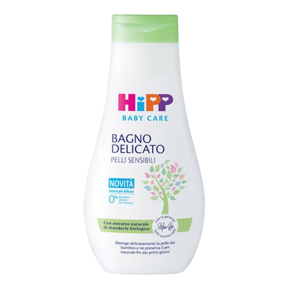 hipp bagno delicato per bambini - detergente emolliente per pelli sensibili e secche, flacone da 350 ml - foto 1