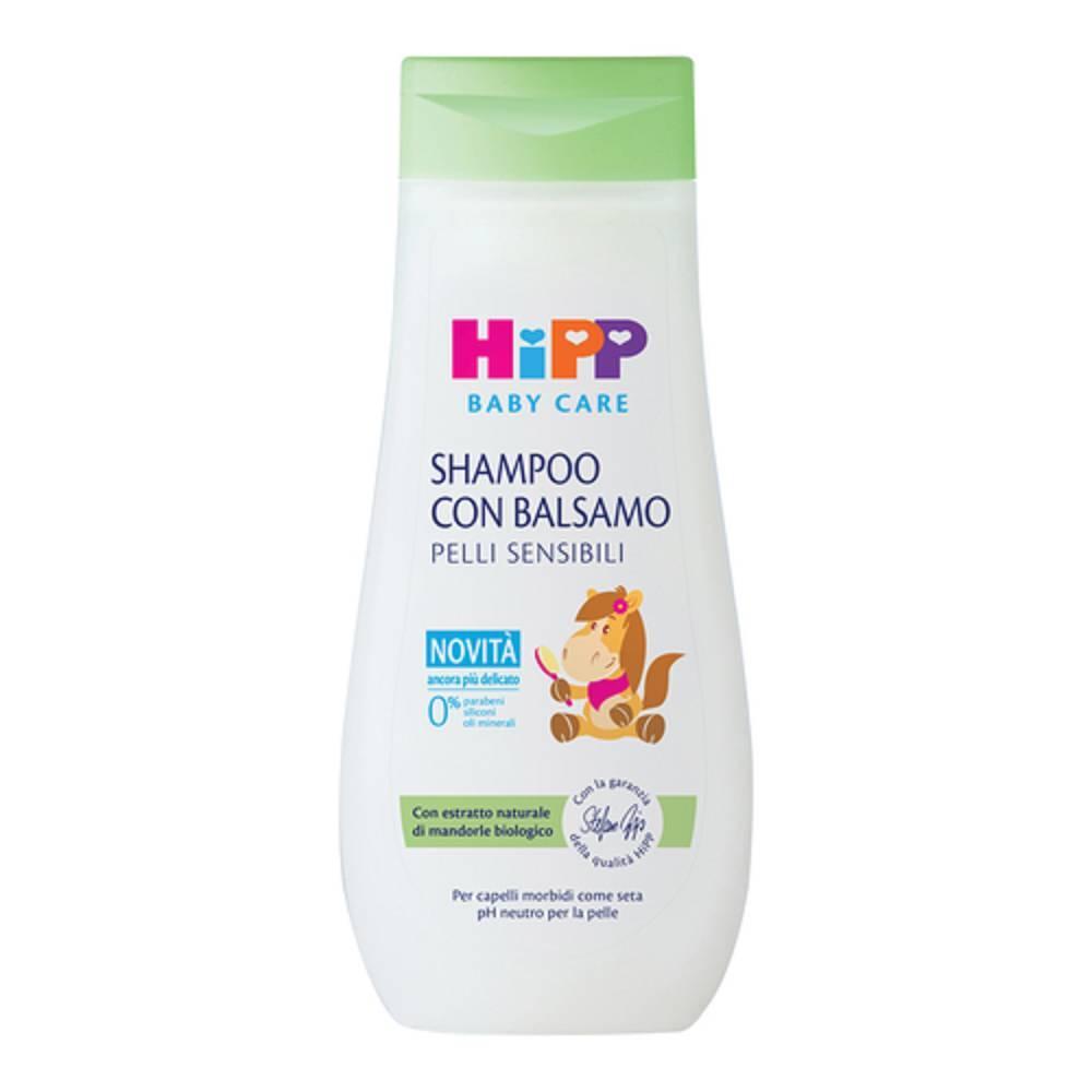 hipp shampoo con balsamo hipp per bambini - capelli setosi e facili da pettinare, 200 ml, dermatologicamente testato e senza nodi - foto 1