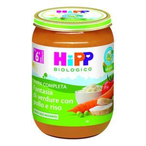 Pasta di verdure biologiche con pollo e riso 190g - omogeneizzato senza sale e additivi, fonte di omega 3 per la prima infanzia