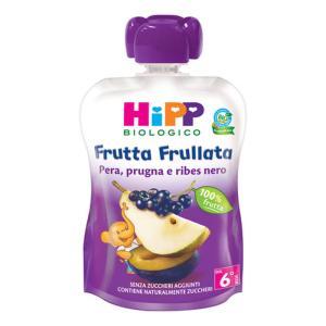 Purea di frutta biologica frullata con pera, prugna e ribes nero - alimento per infanzia dal 6° mese, senza zuccheri aggiunti, 90g