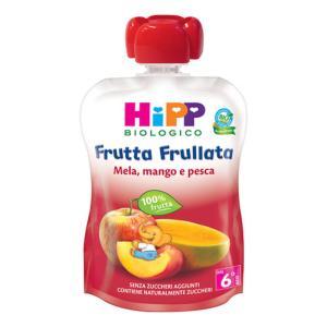 Frutta frullata bio per bambini mela mango e pesca 90g - merenda sana e gustosa per la prima infanzia