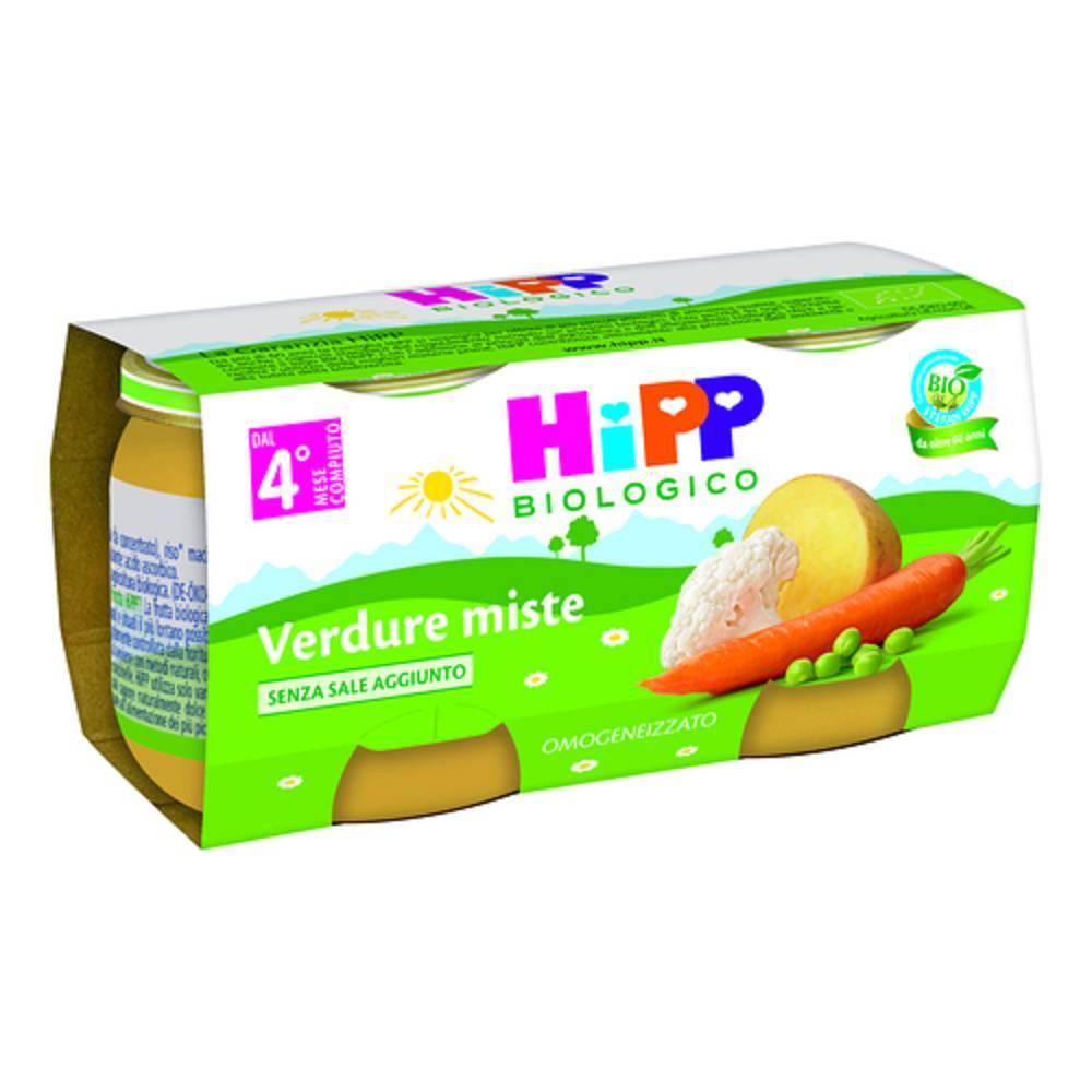 hipp omogeneizzato biologico di verdure miste 2x80g - ideale per pappe e brodi, senza glutine, perfetto dal 4° mese - foto 1