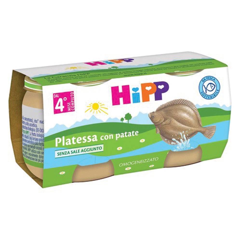 hipp pappa omogeneizzata di platessa con patate per bambini da 4 mesi - formato 2x80g, senza glutine e sale aggiunto - foto 1