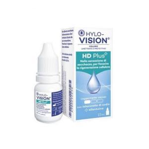 Collirio umettante e protettivo hylo-vision hd plus con acido ialuronico per idratare e rigenerare gli occhi, 15 ml