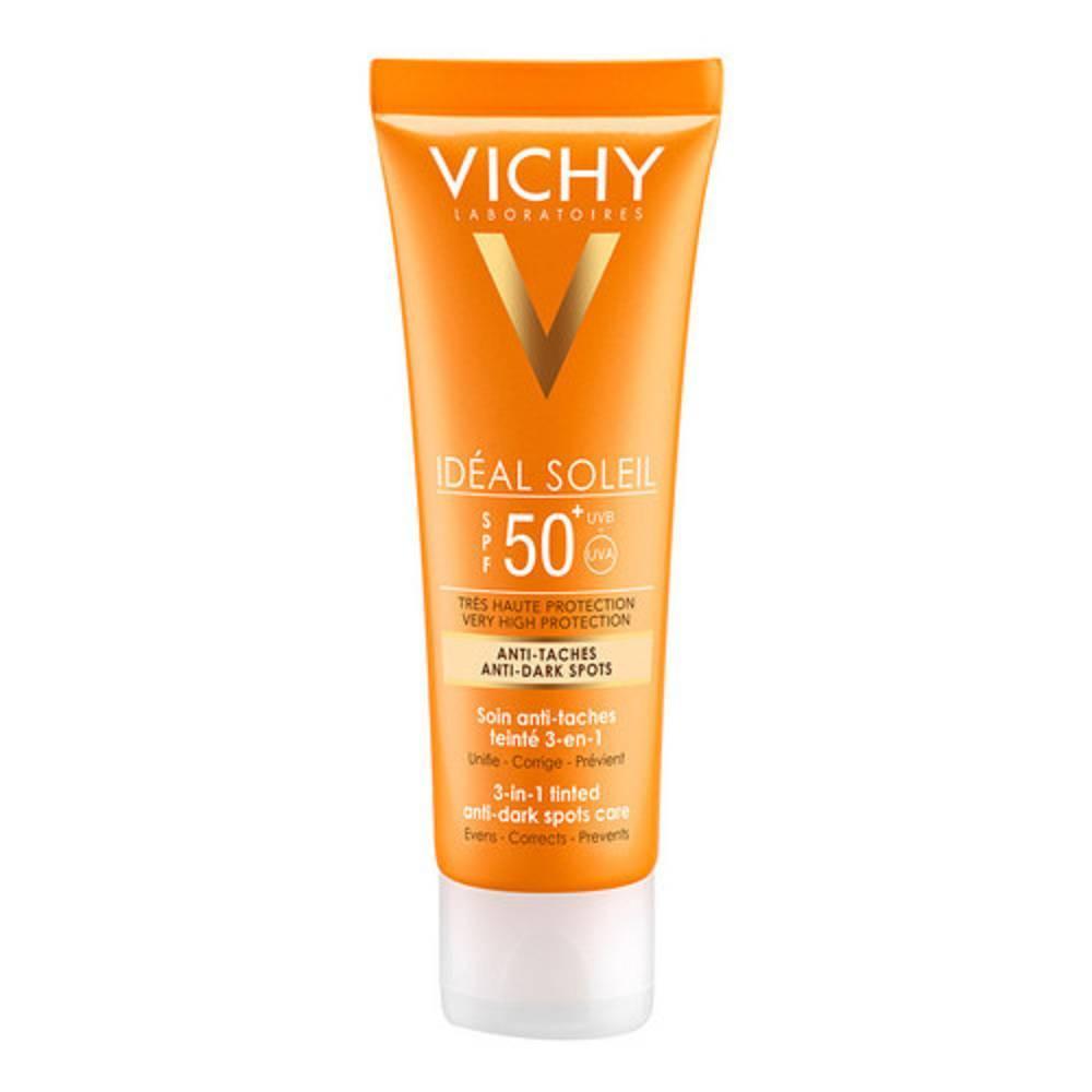 vichy crema viso anti-macchie spf 50+ 3 in 1 - trattamento colorato con texture non grassa e protezione alta per pelle sensibile - foto 1