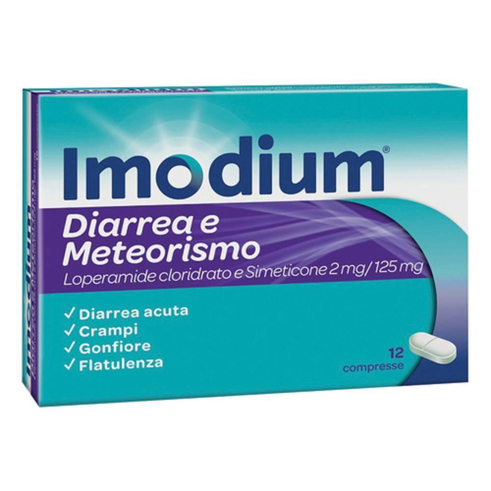 imodium compresse per la diarrea e meteorismo con loperamide e simeticone - trattamento sintomatico efficace - foto 1