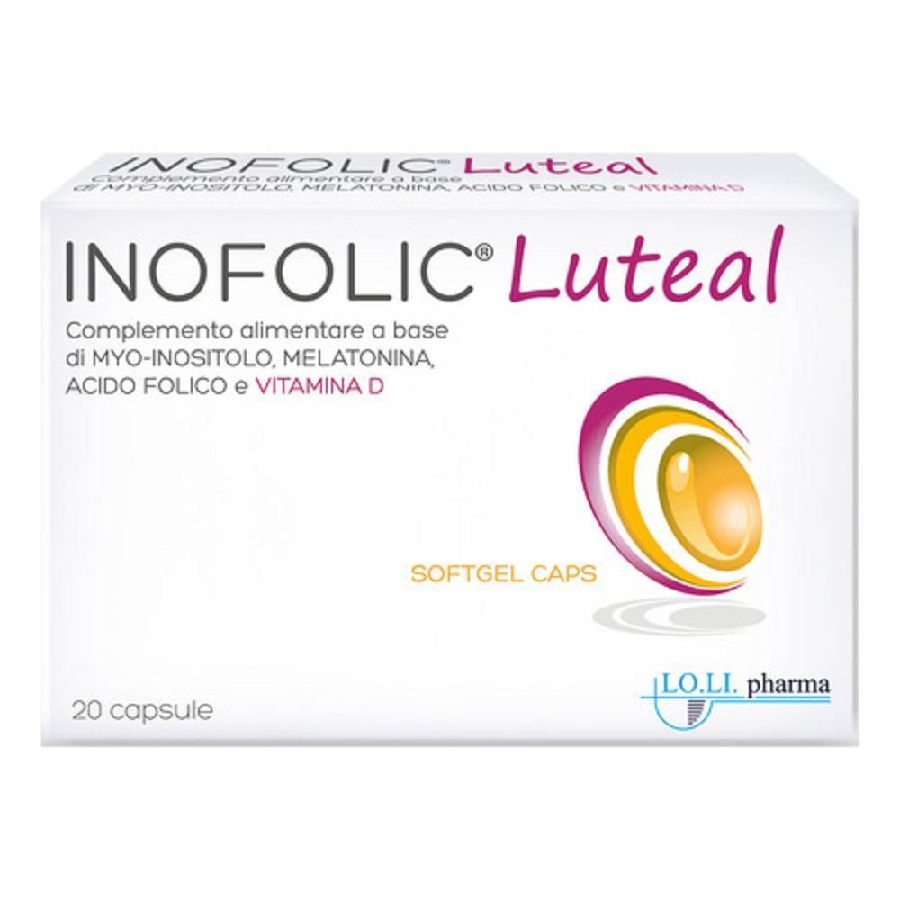 inofolic integratore alimentare inofolic luteal con myo-inositolo, melatonina, vitamina d e acido folico - 20 capsule molli per supporto alla fertilità - foto 1