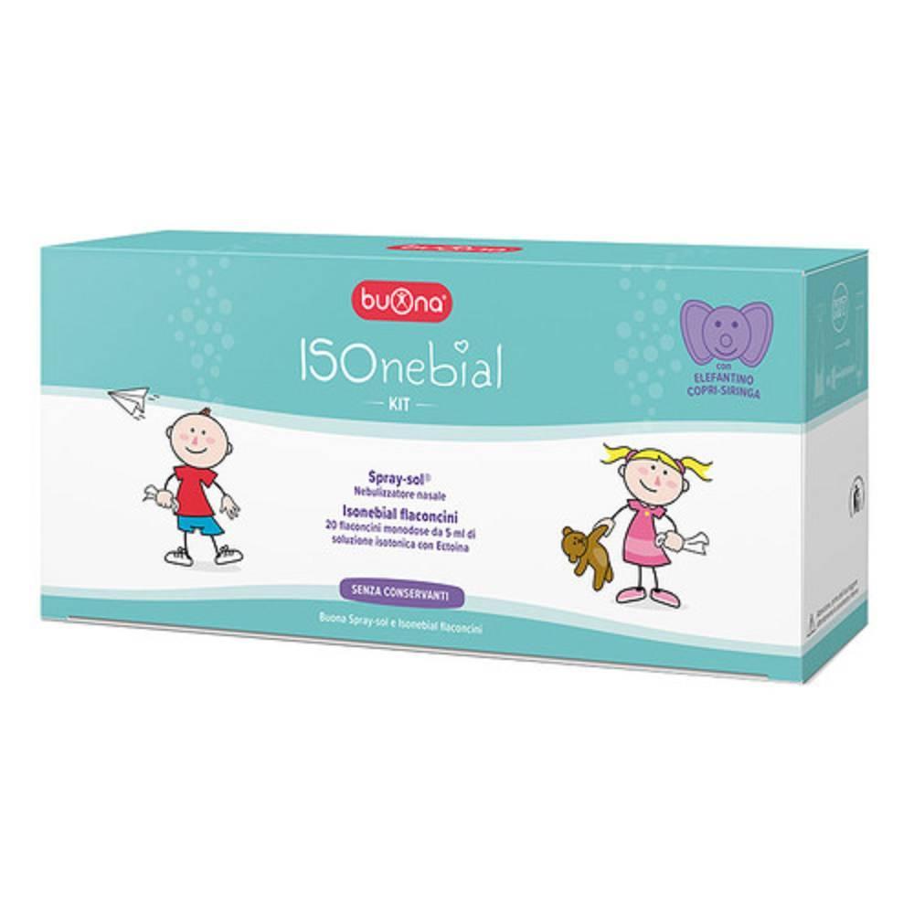 buona kit isonebial flaconcini monodose 20x5ml per pulizia e idratazione nasale con spray-sol e siringa luer-lock - foto 1