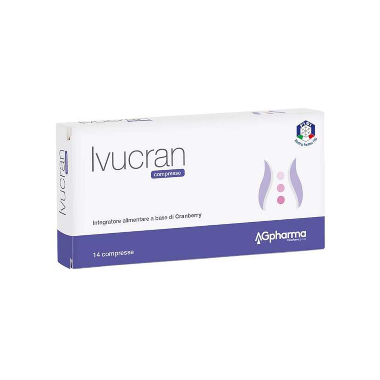 ivucran integratore alimentare ivucran 14 compresse con estratto di cranberry per il benessere delle vie urinarie e il drenaggio dei liquidi corporei - foto 1