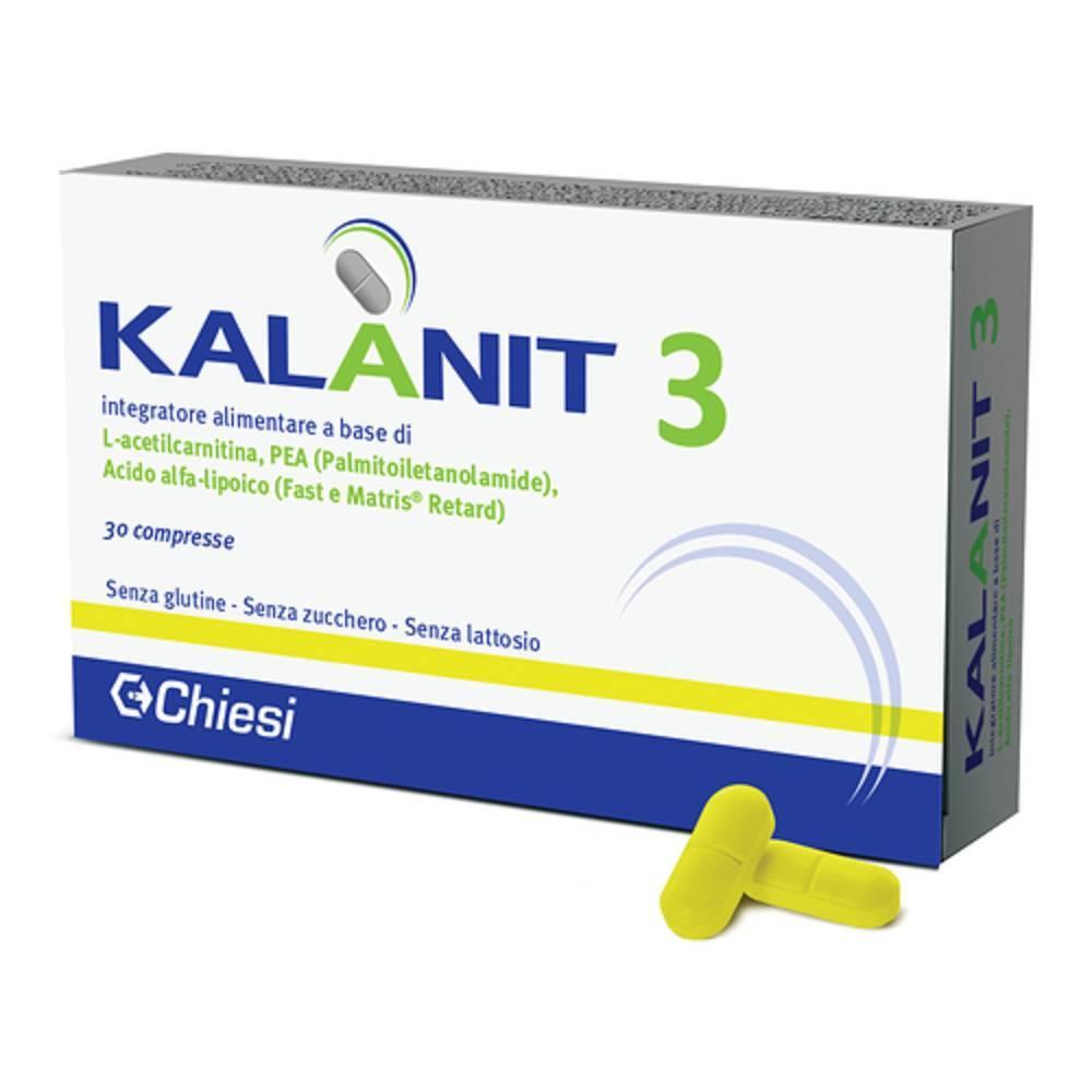 kalanit integratore alimentare kalanit 3 con l-acetilcarnitina, pea e acido alfa-lipoico per il benessere del sistema nervoso - 30 compresse da 1470 mg - foto 1