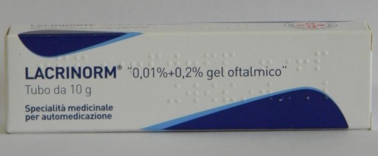 lacrinorm lacrinorm gel oft 10g 0,01% per disinfezione della mucosa oculare e sollievo dalla sindrome dell occhio secco - foto 1