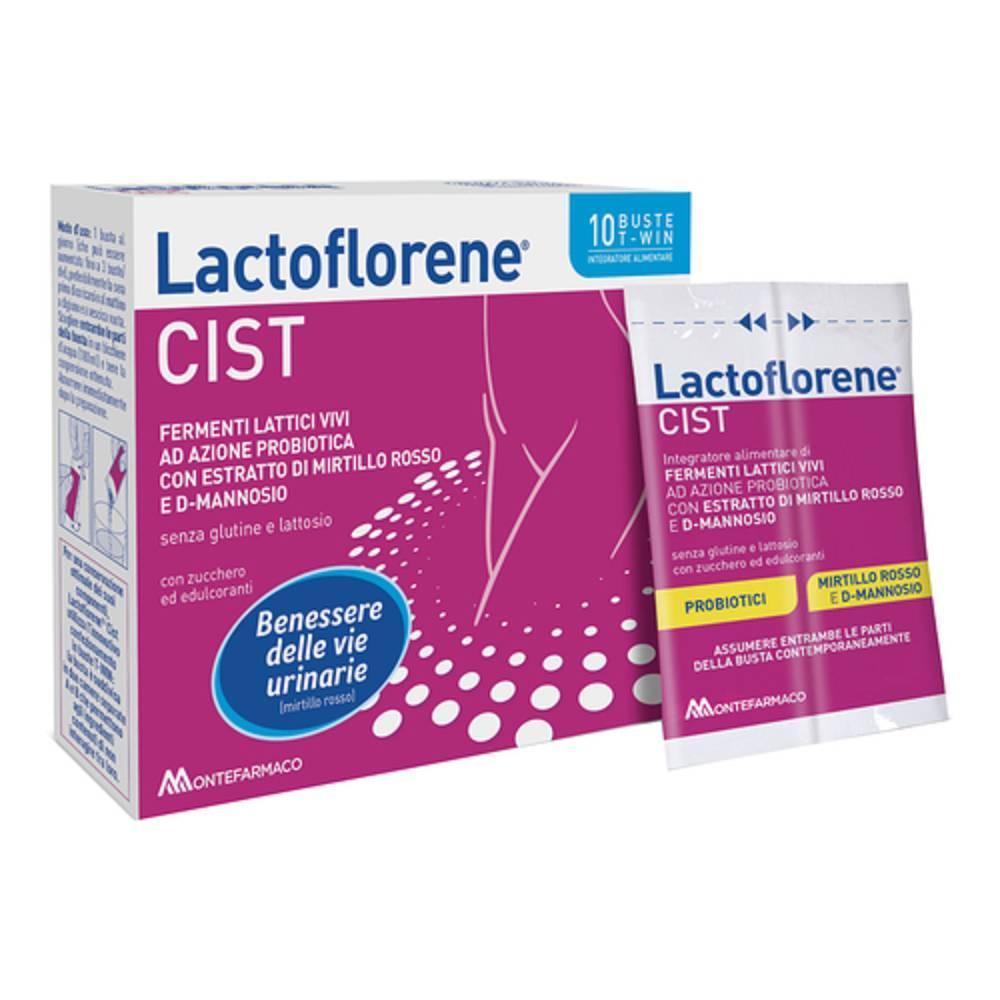 lactoflorene integratore probiotico lactoflorene cist con mirtillo rosso e d-mannosio - 10 buste per il benessere dell'apparato uro-genitale - foto 1