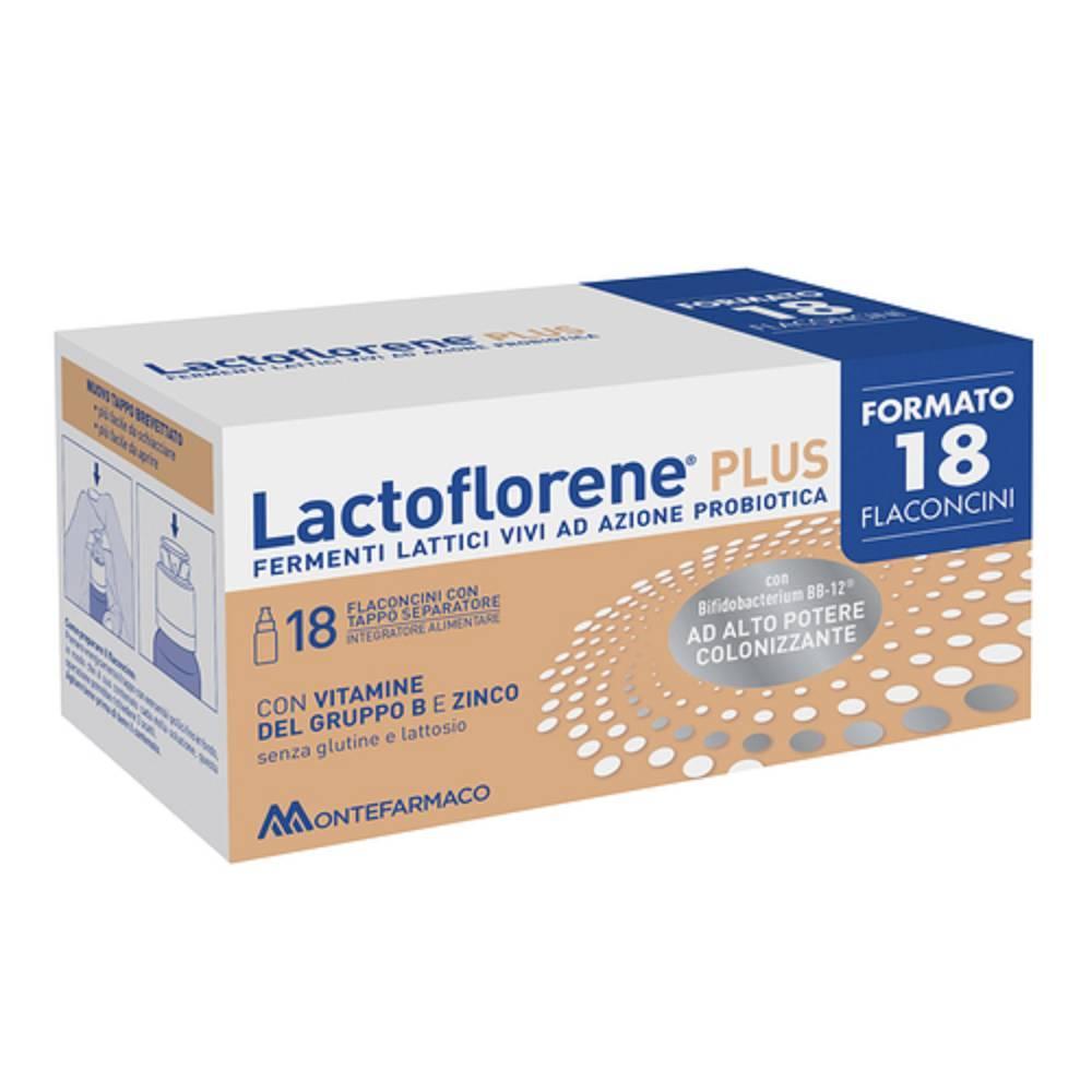 lactoflorene integratore alimentare lactoflorene plus 18 flaconcini da 10ml con fermenti lattici, vitamine e zinco per flora intestinale e sistema immunitario - foto 1
