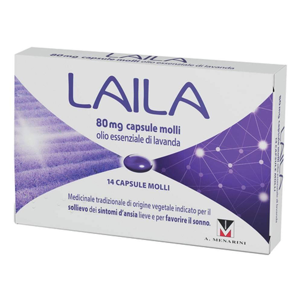 laila capsule molli laila per sollievo dei sintomi d'ansia lieve e favorire il sonno con olio essenziale di lavanda, uso adulti e adolescenti oltre 12 anni - foto 1