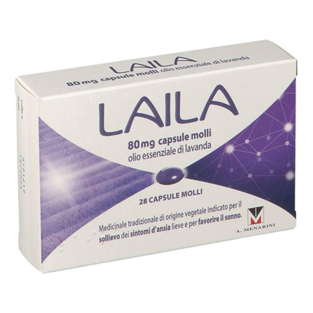 laila capsule molli per sollievo dei sintomi d'ansia lieve e favorire il sonno con olio essenziale di lavanda - laila 28 cps - foto 1