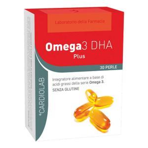 Omega 3 dha integratore alimentare 30 perle per mantenere normali livelli di trigliceridi nel sangue, senza glutine