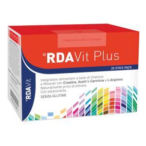 Integratore alimentare rda vit plus 20 stick pack con vitamine, minerali, creatina e aminoacidi per energia e benessere senza glutine e lattosio