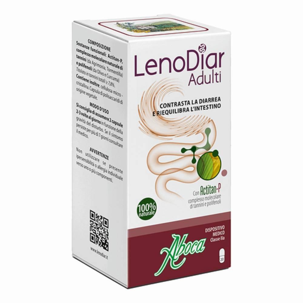 aboca trattamento per diarrea acuta e cronica con lenodiar adulti - 20 capsule per equilibrio intestinale e riduzione scariche diarroiche - foto 1