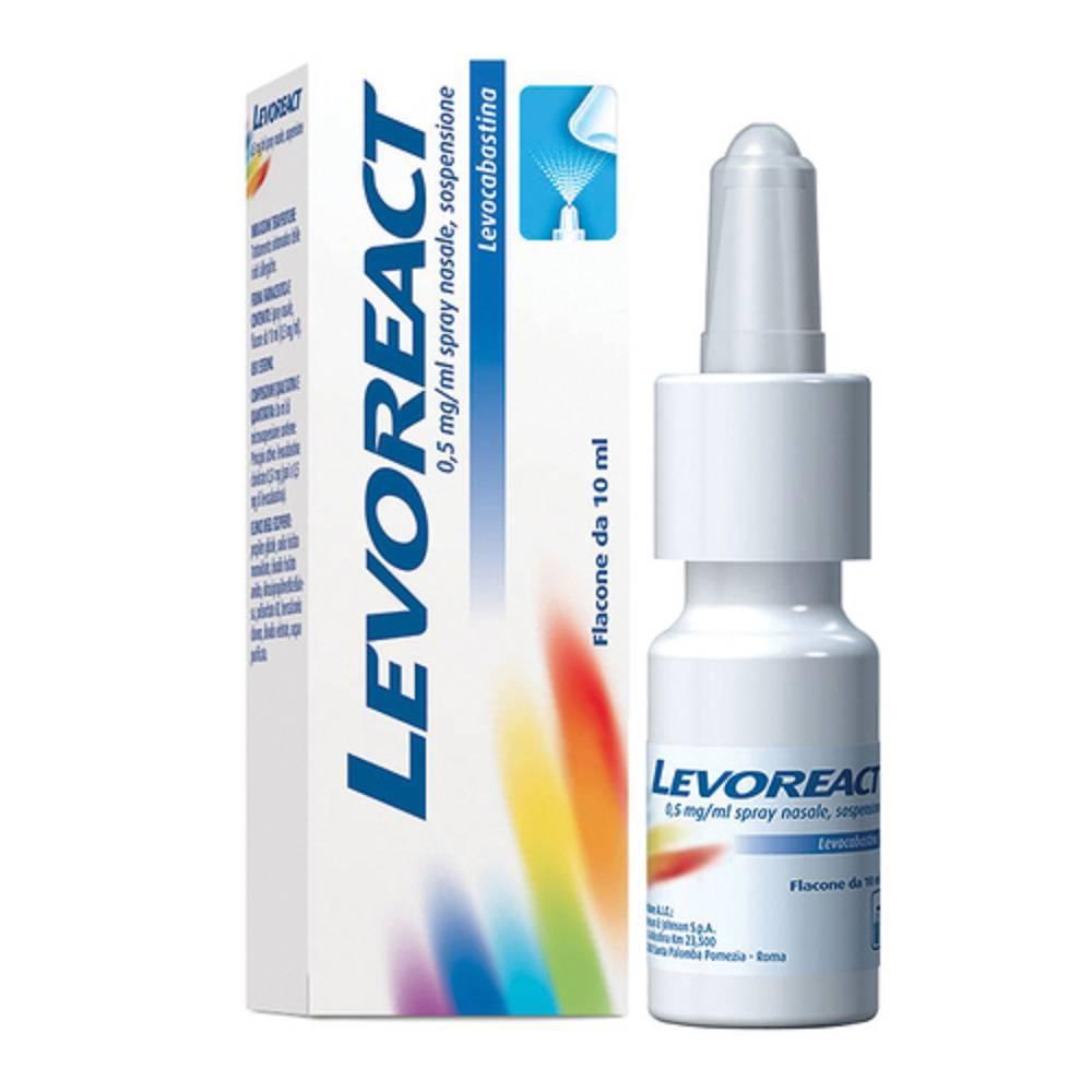 levoreact spray nasale levocabastina 0,5 mg/ml - levoreact 10ml per decongestionamento e sollievo nasale - foto 1