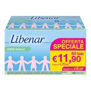 Soluzione salina sterile isotonica per igiene nasale, oculare e auricolare - 60 flaconcini monodose da 5 ml per neonati e adulti