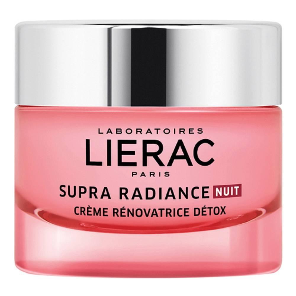 lierac crema detox rinnovatrice notte 50ml - lierac supra radiance per pelle illuminata e levigata, azione antirughe e detossificante - foto 1