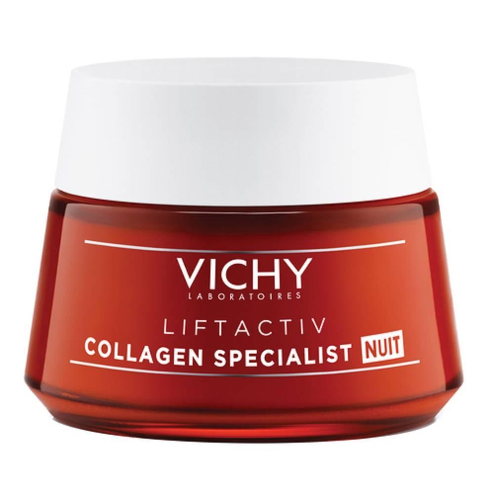 vichy crema notte liftactiv collagen specialist per pelle sensibile 50ml - antirughe e rassodante con peptidi e vitamina c - foto 1