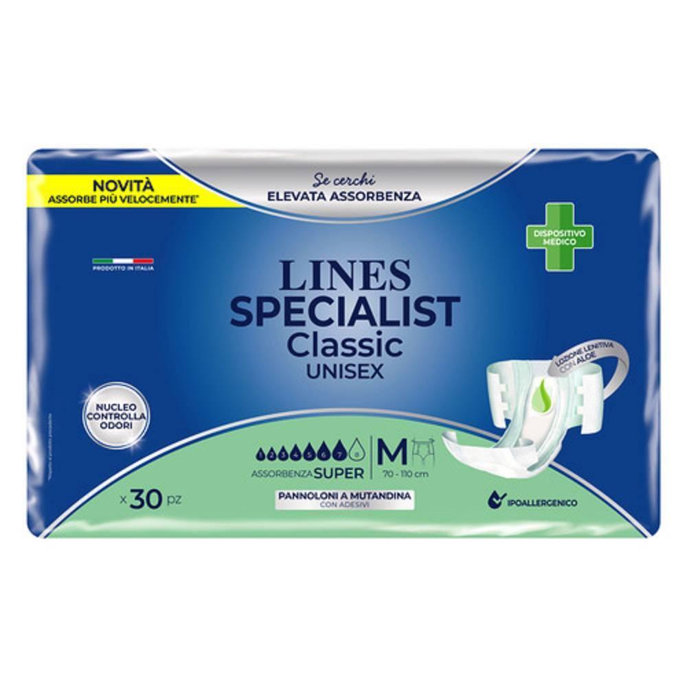 lines pannolone a mutandina super misura media 30 pezzi - comfort e protezione per incontinenza grave con sistema controlla odore e lozione dermoprotettiva - foto 1