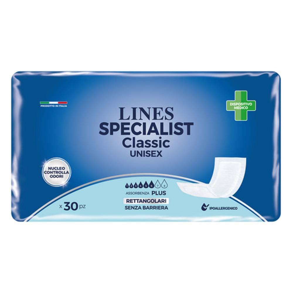 lines pannoloni rettangolari classic senza barriera - confezione da 30 pezzi per incontinenza unisex, comfort e praticità assicurati - foto 1