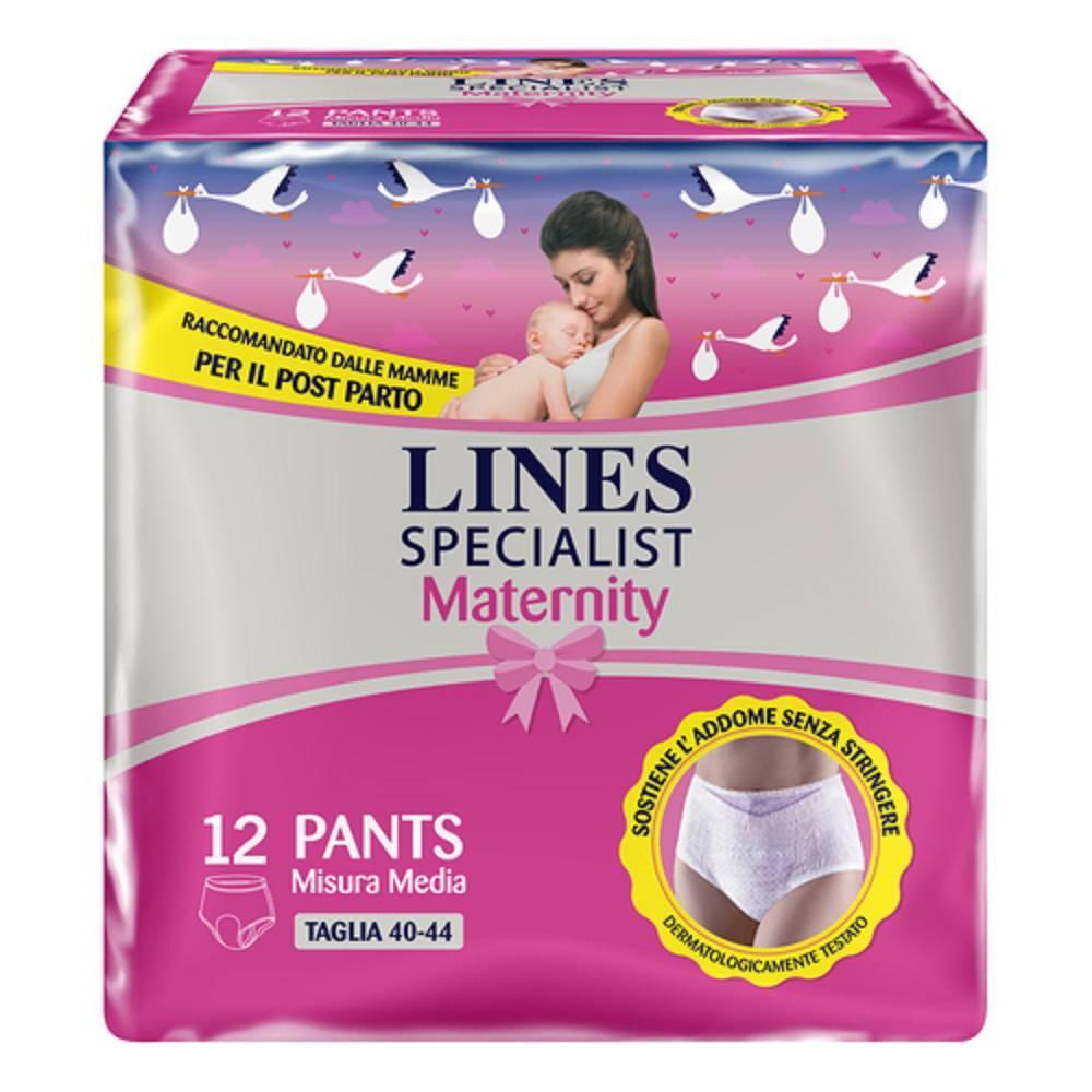 lines assorbenti post parto lines specialist maternity taglia media 12 pezzi per perdite e incontinenza urinaria dopo gravidanza - foto 1