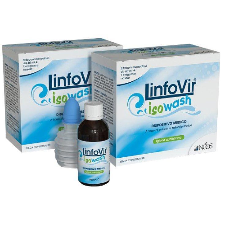 linfovir soluzione salina isotonica linfovir iperwash per igiene nasale - dispositivo medico per cavità rinofaringea con erogatore e flaconi monodose - foto 1