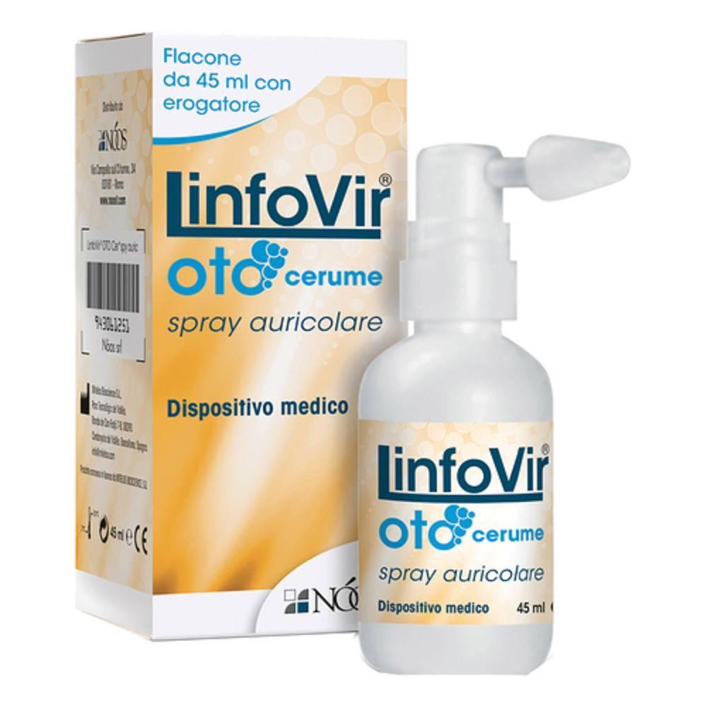 linfovir spray auricolare linfovir per rimozione cerume e prevenzione accumuli - dispositivo medico per adulti e bambini oltre 9 anni - flacone da 45 ml - foto 1