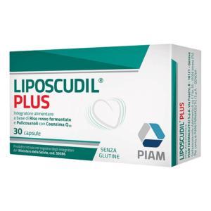 Integratore alimentare liposcudil plus 30 capsule con riso rosso fermentato e coenzima q10 per il controllo del colesterolo
