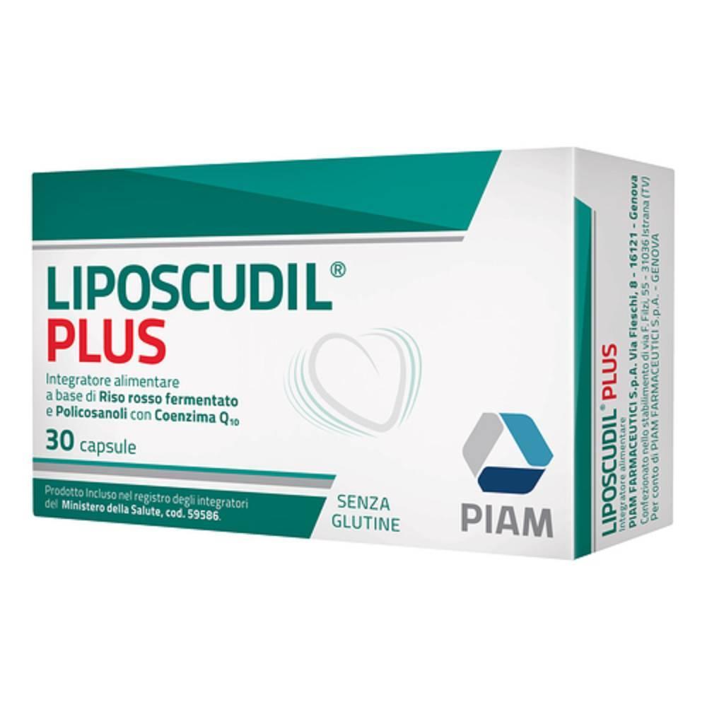 piam farmaceutici integratore alimentare liposcudil plus 30 capsule con riso rosso fermentato e coenzima q10 per il controllo del colesterolo - foto 1