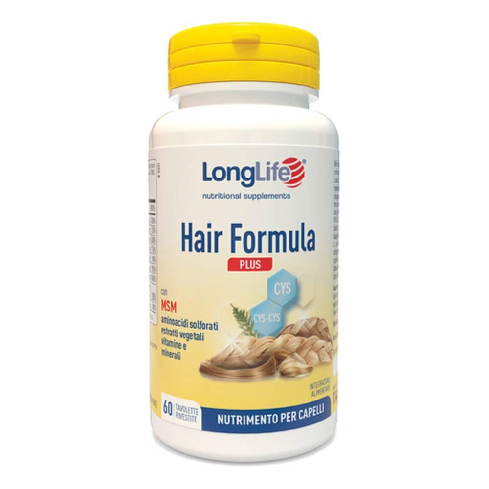 longlife integratore longlife hair formula plus per capelli e unghie - 60 tavolette di msm, vitamine e minerali per il benessere dei tessuti. - foto 1