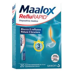 Reflurapid 20 bustine - dispositivo medico per il trattamento del reflusso gastro-esofageo, bruciore e protezione della mucosa esofagea