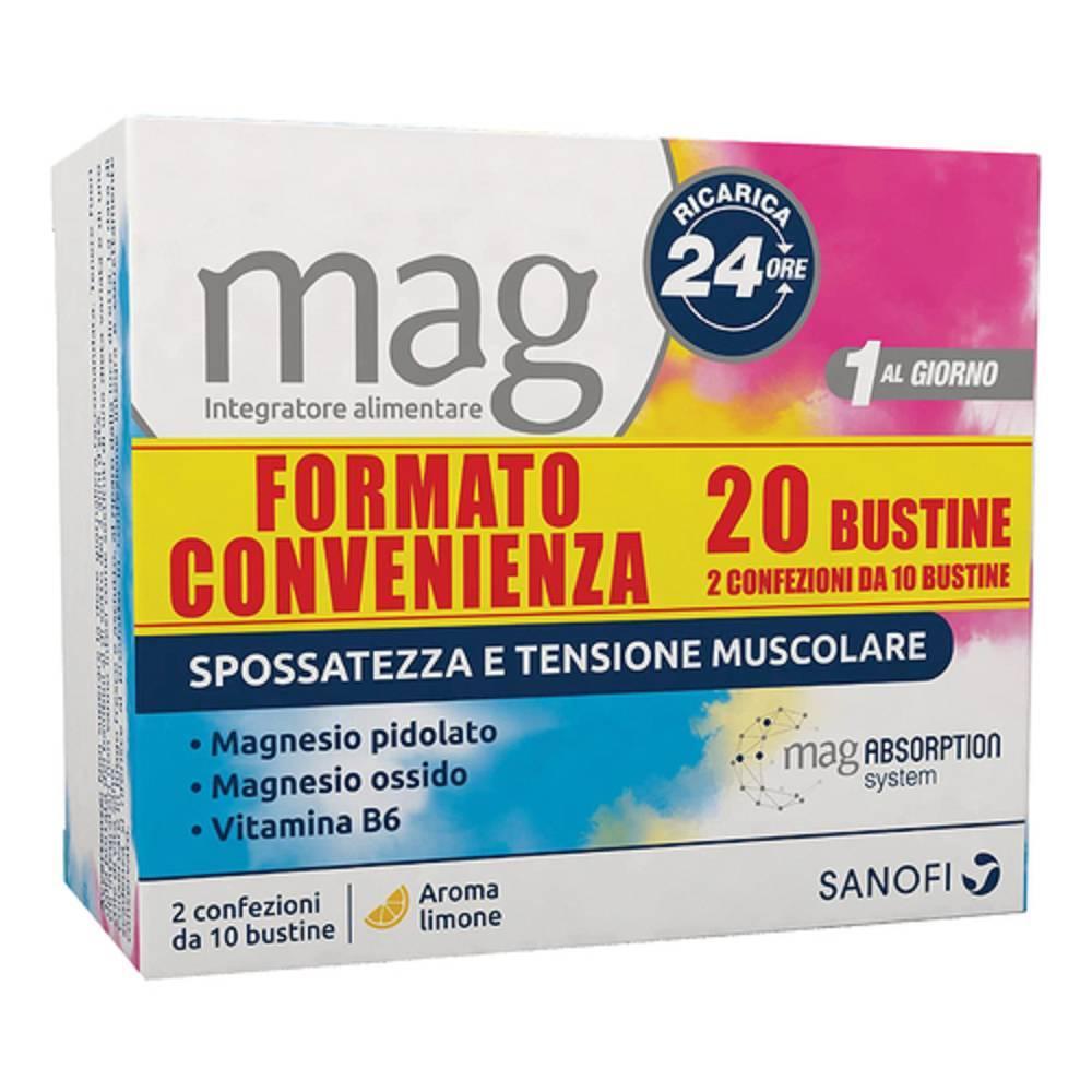 mag ricarica integratore mag ricarica 24 ore con magnesio pidolato e vitamina b6 per ridurre stanchezza fisica e mentale - 24 bustine - foto 1