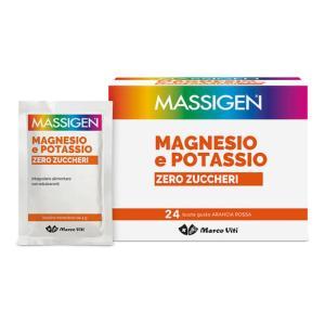 Integratore alimentare magnesio potassio zero senza zuccheri - 24 bustine gusto arancia rossa con vitamine c ed e