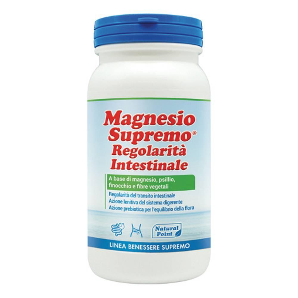 natural point magnesio supremo per la regolarità intestinale - integratore con psillio, finocchio e fibre vegetali, barattolo da 150 g - foto 1