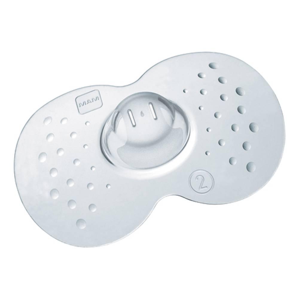 mam paracapezzoli mam misura 2 l confezione doppia - delicata protezione in silicone skinsoft per capezzoli doloranti e comfort per il bambino - foto 1