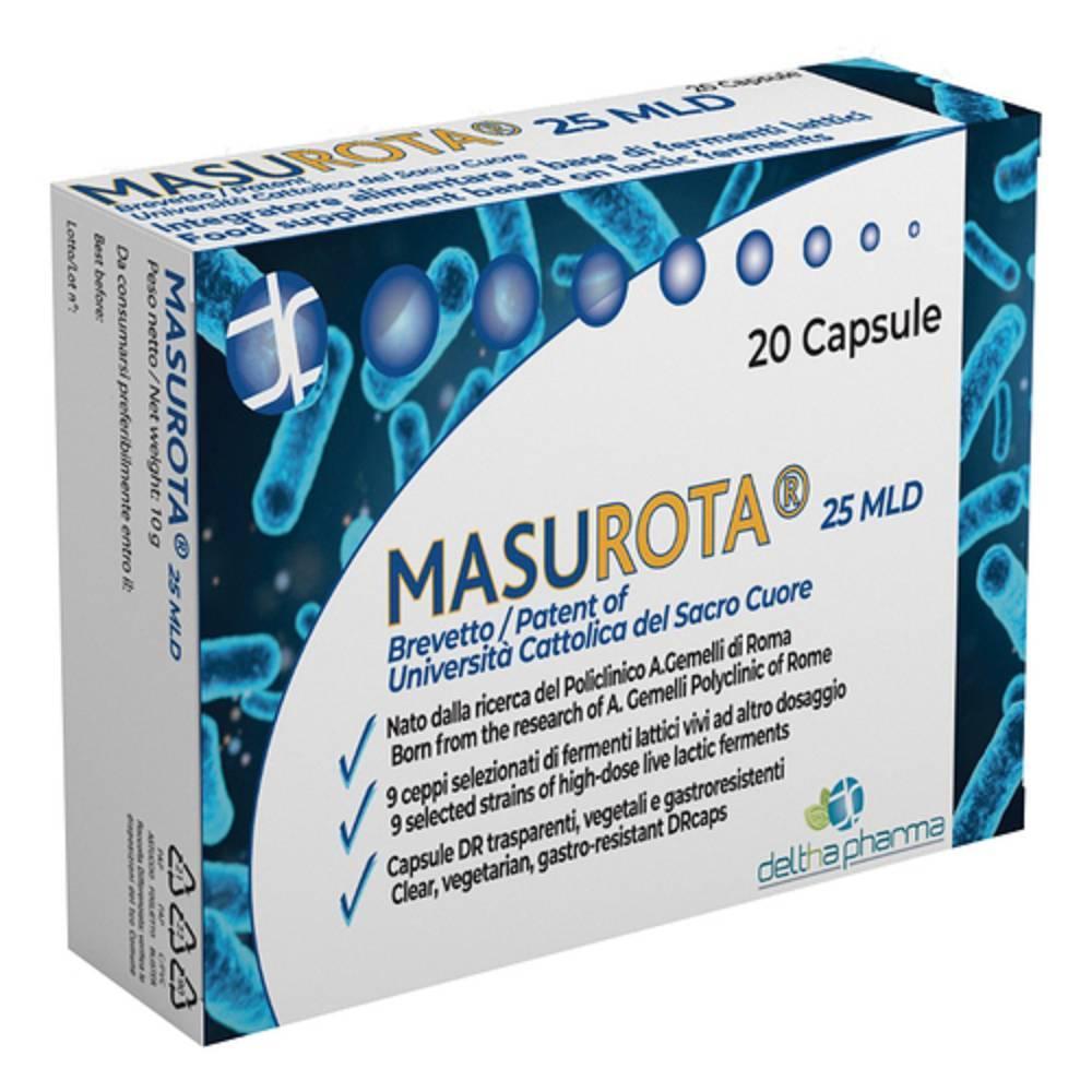delta pharma integratore masurota 25 miliardi 20 capsule vegetali gastroresistenti per equilibrio flora intestinale con fermenti lattici naturali - foto 1
