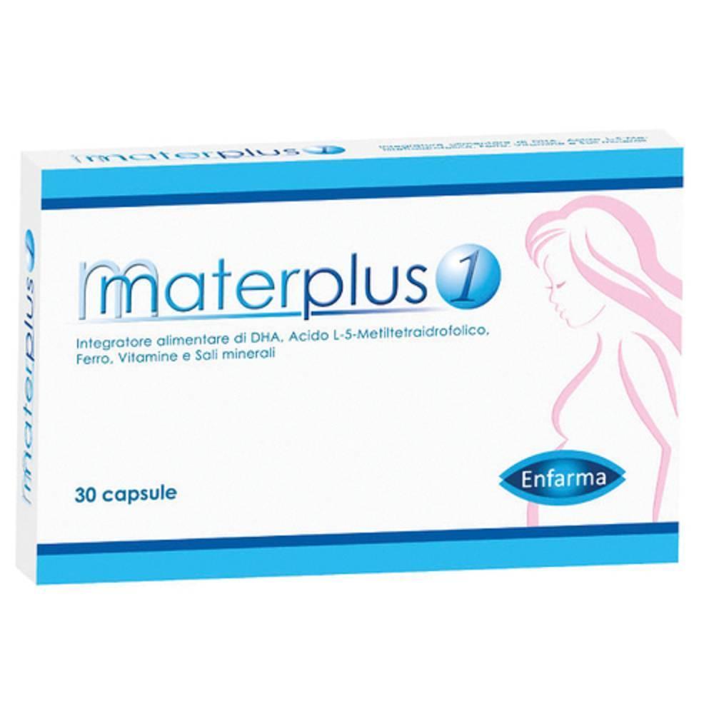 materplus integratore alimentare materplus 1 con dha, ferro, vitamine e sali minerali per gravidanza e allattamento - 30 capsule molli - foto 1