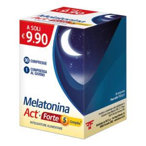 Integratore alimentare melatonina act forte 90 compresse per un sonno ristoratore e naturale con niacina e vitamine