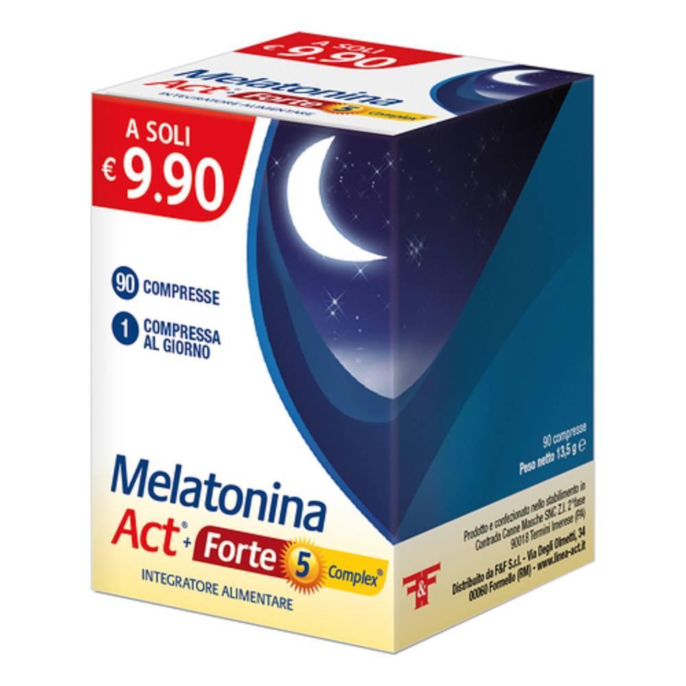 f&f integratore alimentare melatonina act forte 90 compresse per un sonno ristoratore e naturale con niacina e vitamine - foto 1