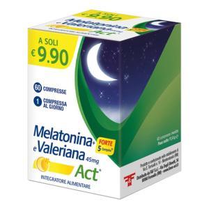 Melatonina e valeriana act 60 compresse per rilassamento e sonno - integratore naturale per un riposo di qualità