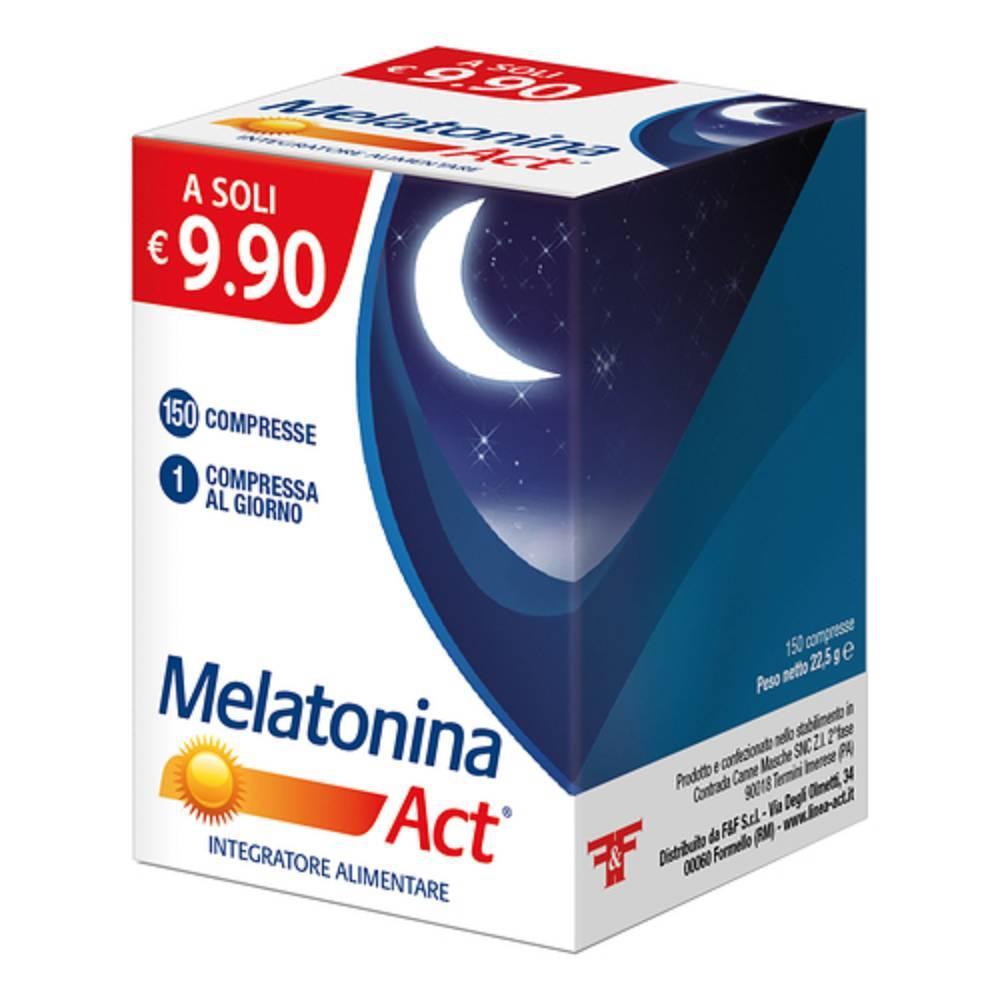 f&f integratore di melatonina act 150 compresse per favorire il sonno e ridurre il tempo per addormentarsi - foto 1