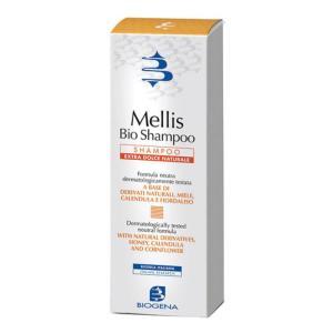 Shampoo extra-dolce naturale per lavaggi frequenti e bambini, mellis bio-shampoo 200ml con miele di acacia e estratti vegetali