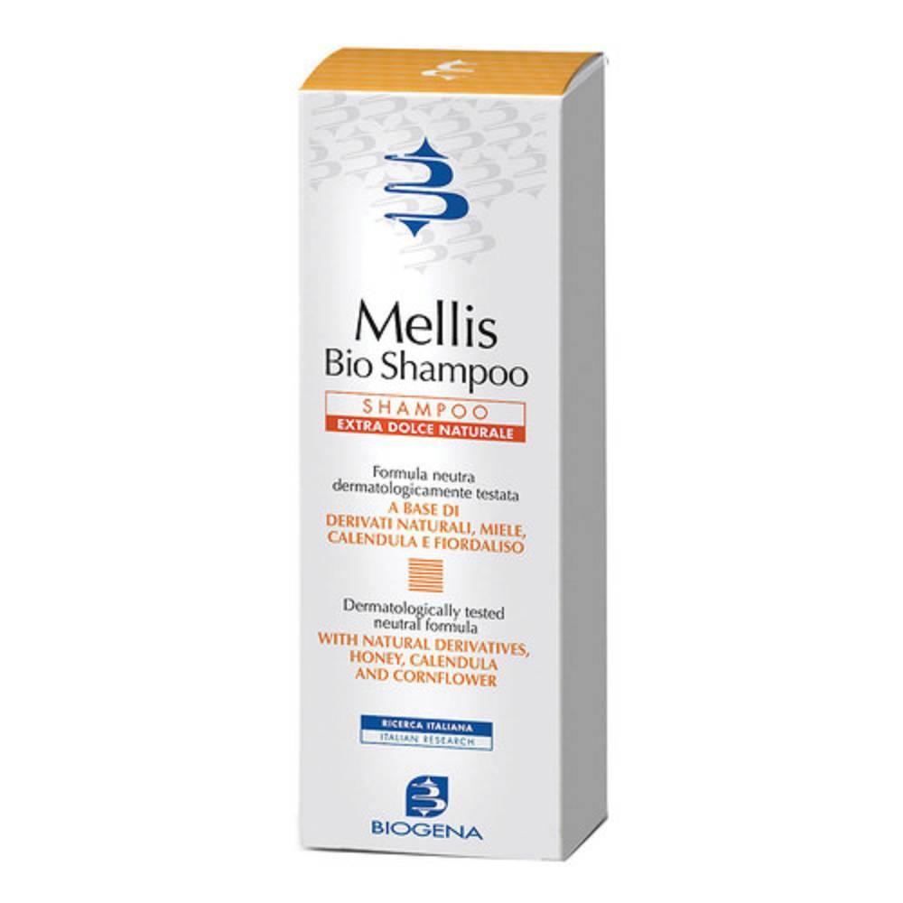 biogena shampoo extra-dolce naturale per lavaggi frequenti e bambini, mellis bio-shampoo 200ml con miele di acacia e estratti vegetali - foto 1