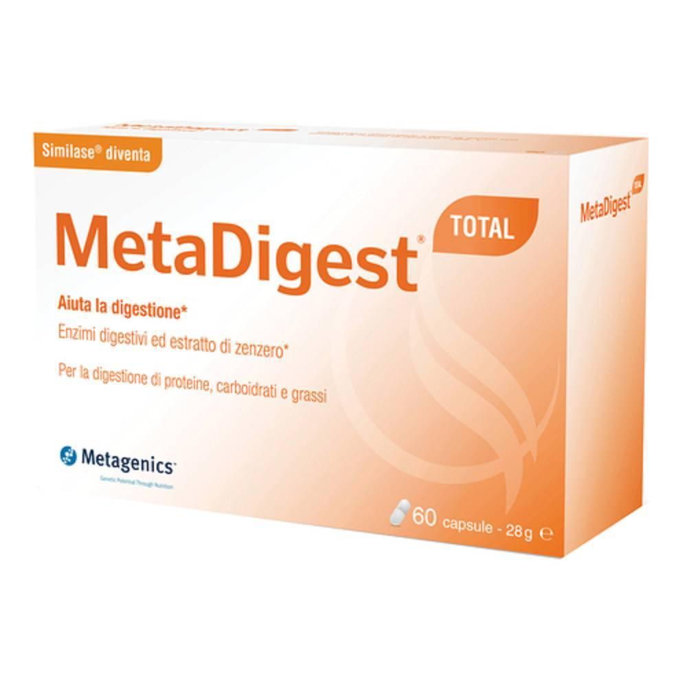 metadigest integratore di enzimi digestivi metadigest total 60 capsule per una digestione ottimale di proteine, carboidrati e grassi - foto 1