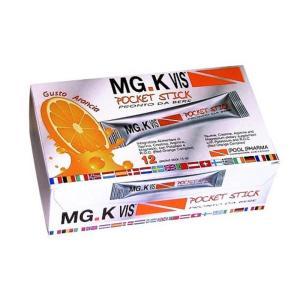 Integratore alimentare mgk vis pocket stick per sostegno energetico e nutrizione con taurina, creatina, arginina e magnesio - gusto arancia e limone - 12 stick